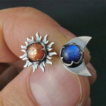 Sun and moon stud earrings – Celestial theme