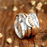 Sun and moon spinner ring – radiant shine