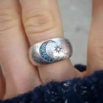 Star and moon ring – luxurious appeal