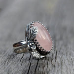 Retro rose pink crystal ring – luxurious appeal