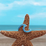 Ocean wave ring made of opal and silver – Shimmering flow