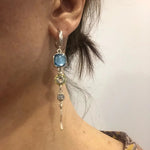 Cross earrings made of blue stone – Symbolic style