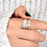 Sun and moon spinner ring – radiant shine