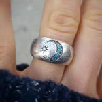 Star and moon ring – luxurious appeal