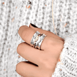 Sun and moon spinner ring – radiant shine