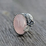 Retro rose pink crystal ring – luxurious appeal