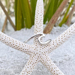 Silver ocean wave ring – Minimal motion