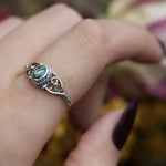 Rainbow shell filigree design ring – statement design