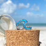 Ocean wave ring made of opal and silver – Shimmering flow