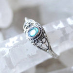 Rainbow shell filigree design ring – statement design