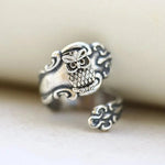 Adjustable owl spoon ring – classic charm