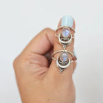 Oval rainbow moonstone moon phase ring – refined style