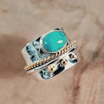 Turquoise wide band ring – timeless beauty