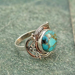 Boho turquoise ring – radiant shine