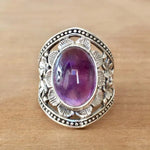 Purple gemstone flower ring – timeless beauty
