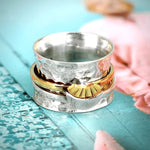 Sun and moon spinner ring – radiant shine