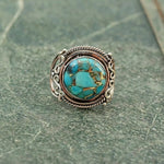 Boho turquoise ring – radiant shine