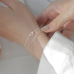 Adjustable heart bracelet made of silver – Romantic simplicity