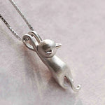 925 sterling silver playful kitty necklace – Cute accent