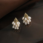 Coral earrings with freshwater pearls – Natural contrast