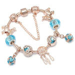 Bracelet made of rose silver and blue zirconias – Elegant contrast