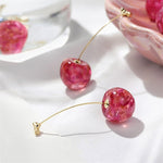 Pink cherry luxury earrings – Playful elegance
