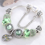 Bracelet in sterling silver and green crystal – Fresh elegance