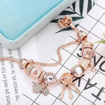 Rose dreamcatcher bracelet with charms in sterling silver – Boho spirit