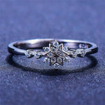 Snowflake ring made of 925 sterling silver – Winter charm