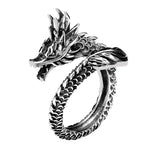 Adjustable dragon ring made of silver – Mythical strength