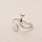 Silver cat in boots ring – Storybook charm