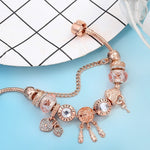 Rose dreamcatcher bracelet with charms in sterling silver – Boho spirit