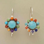 Round earrings in multicolor turquoise – Vibrant style