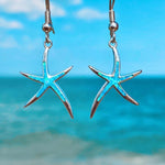 Starfish earrings made of opal and silver – Ocean accent