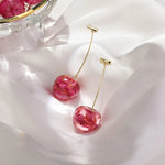 Pink cherry luxury earrings – Playful elegance