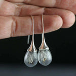 Silver dandelion pendant earrings – Nature-inspired charm