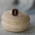 Vintage luxury pearl enamel rings – subtle sparkle