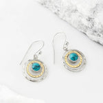 Boho Saturn earrings with turquoise opal – classic charm