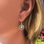 Boho Saturn earrings with turquoise opal – classic charm
