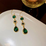 Vintage luxury green crystal earrings – subtle sparkle
