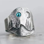 Forest blue moon ring – subtle sparkle