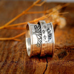 Tree of life spinner meditation ring – subtle sparkle