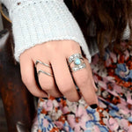 Turquoise drop openwork ring – luxurious appeal