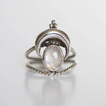 Oval rainbow moonstone moon phase ring – refined style
