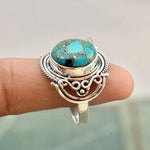 Boho turquoise ring – radiant shine