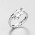 Silver adjustable hug ring – Embrace design