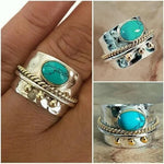 Turquoise wide band ring – timeless beauty