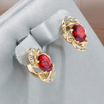 Elegant Crystal Gold Earrings – Premium Quality