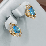 Elegant Crystal Gold Earrings – Premium Quality