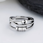 Vintage Silver Tree Layered Ring – Timeless Retro Elegance